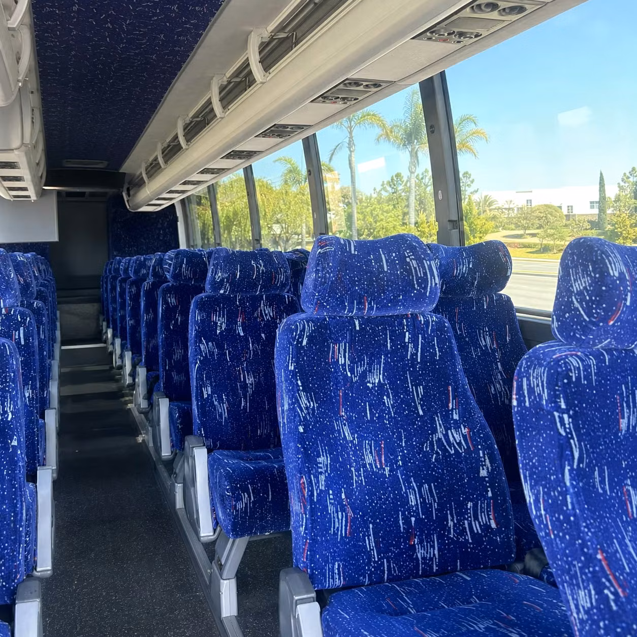 56 passenger charter bus inside